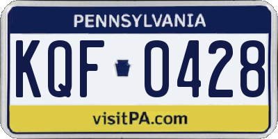 PA license plate KQF0428