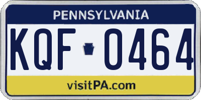 PA license plate KQF0464