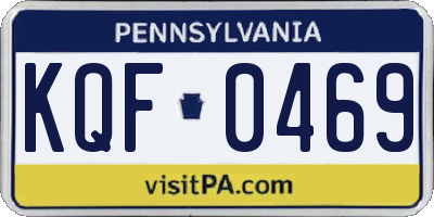 PA license plate KQF0469
