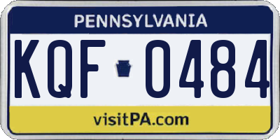 PA license plate KQF0484