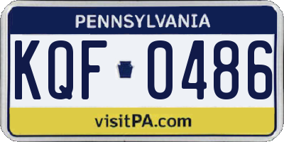 PA license plate KQF0486