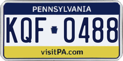 PA license plate KQF0488