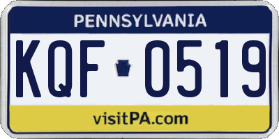 PA license plate KQF0519