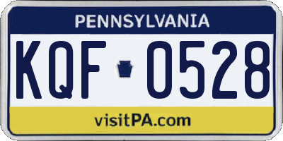PA license plate KQF0528
