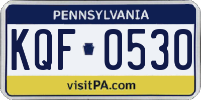 PA license plate KQF0530