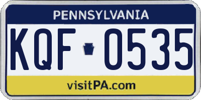 PA license plate KQF0535