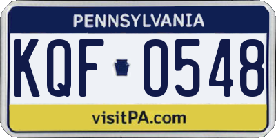 PA license plate KQF0548