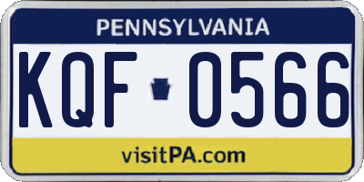 PA license plate KQF0566