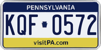 PA license plate KQF0572