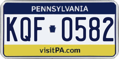 PA license plate KQF0582