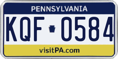 PA license plate KQF0584