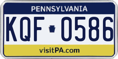 PA license plate KQF0586