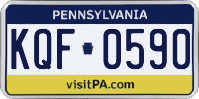 PA license plate KQF0590