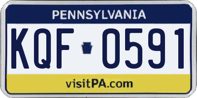 PA license plate KQF0591