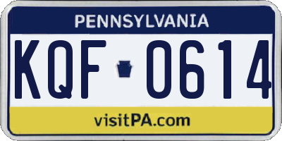 PA license plate KQF0614