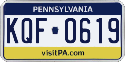 PA license plate KQF0619