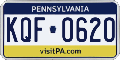 PA license plate KQF0620