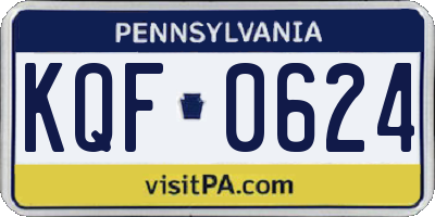 PA license plate KQF0624
