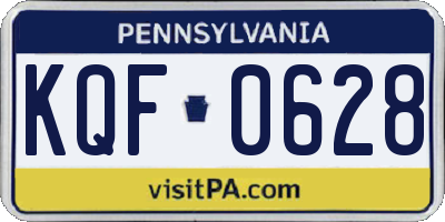 PA license plate KQF0628