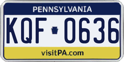 PA license plate KQF0636