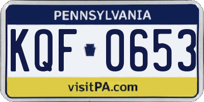 PA license plate KQF0653