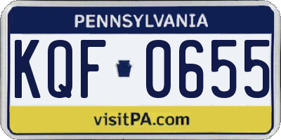 PA license plate KQF0655
