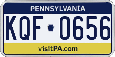 PA license plate KQF0656