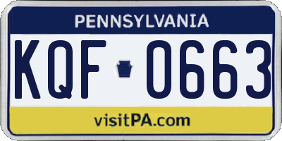 PA license plate KQF0663