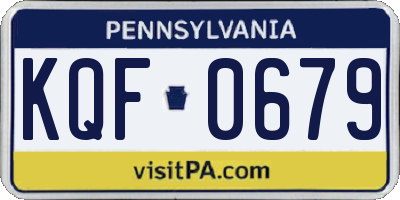 PA license plate KQF0679