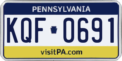 PA license plate KQF0691