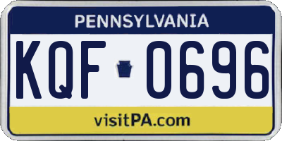PA license plate KQF0696