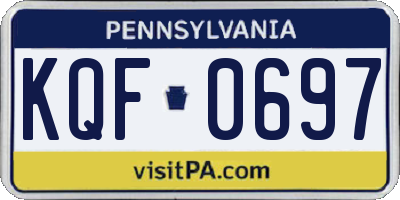 PA license plate KQF0697