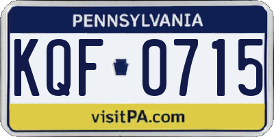 PA license plate KQF0715