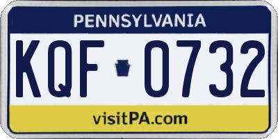 PA license plate KQF0732