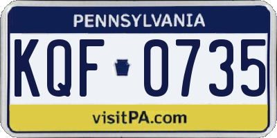 PA license plate KQF0735