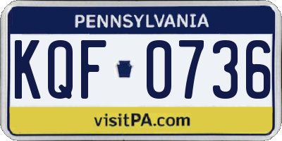 PA license plate KQF0736