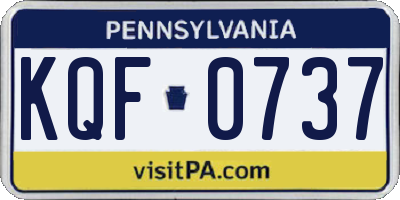 PA license plate KQF0737