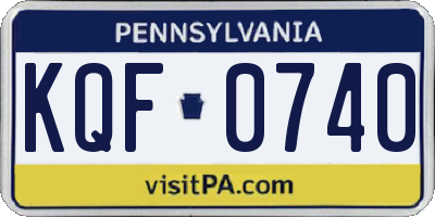 PA license plate KQF0740