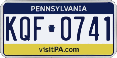 PA license plate KQF0741