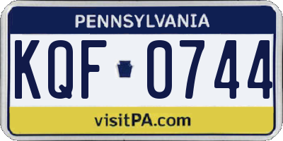 PA license plate KQF0744