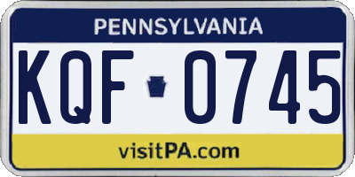 PA license plate KQF0745