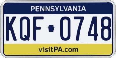 PA license plate KQF0748