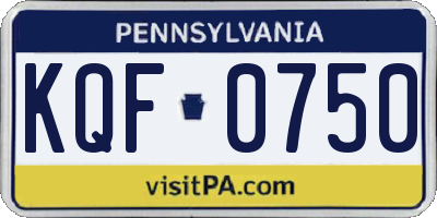 PA license plate KQF0750