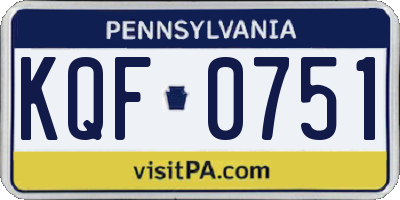 PA license plate KQF0751