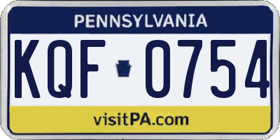 PA license plate KQF0754
