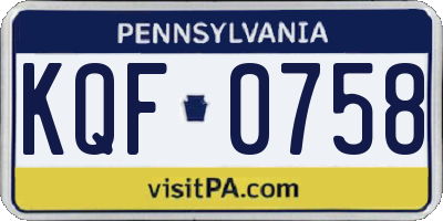 PA license plate KQF0758