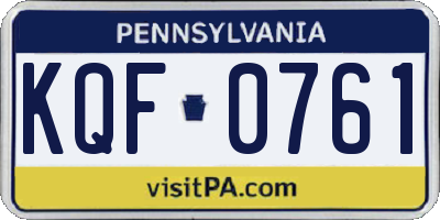 PA license plate KQF0761
