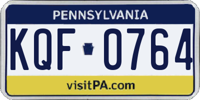 PA license plate KQF0764