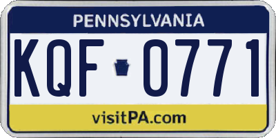 PA license plate KQF0771