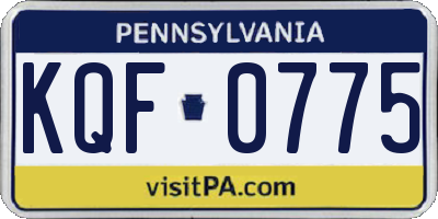 PA license plate KQF0775